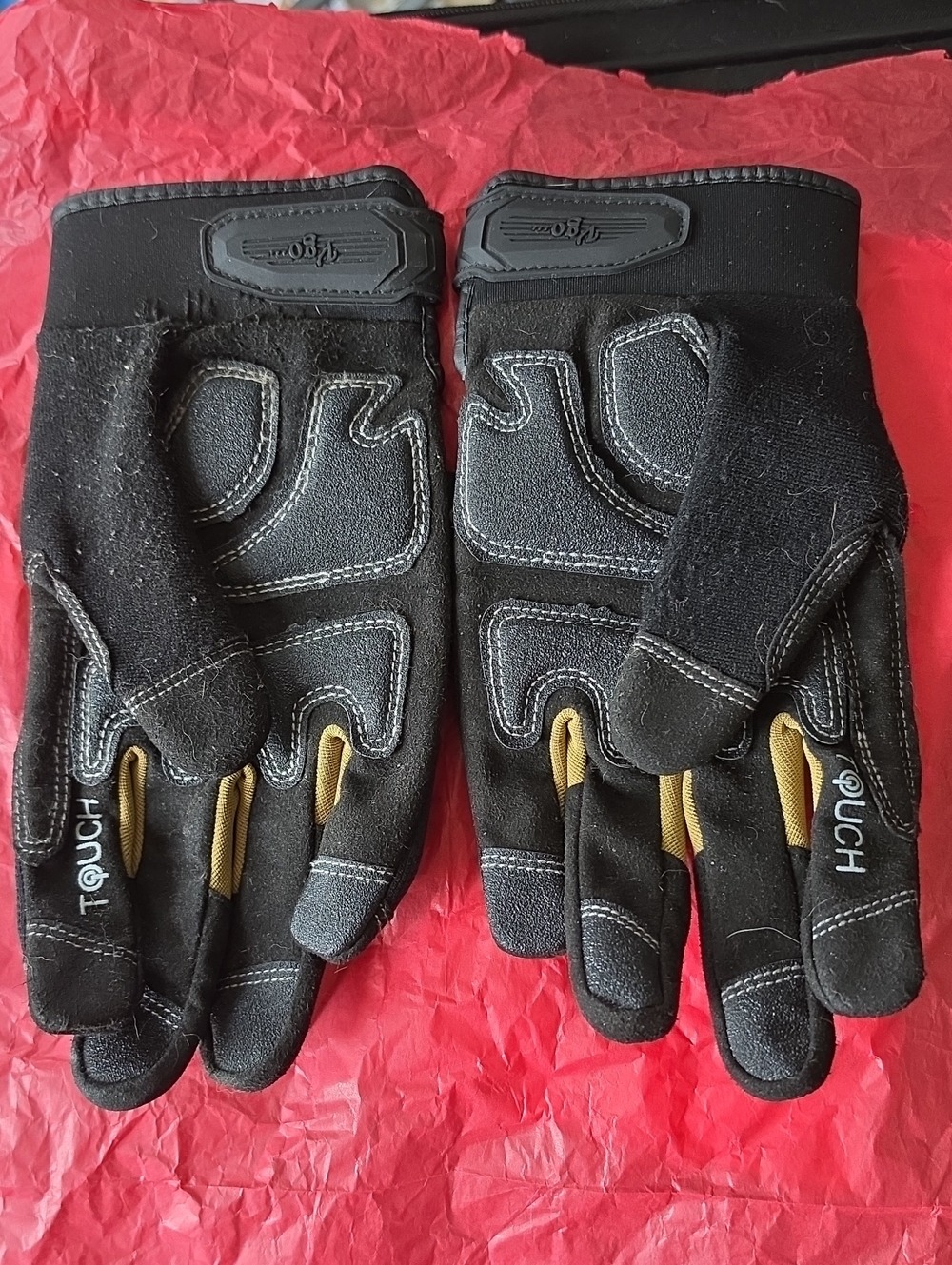 Men’s Touchscreen Work Gloves with Tan Accents — Black